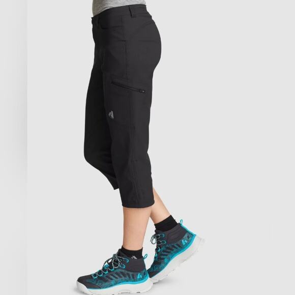 Eddie Bauer Women's First Ascent Guide Pro Pants Capris Black Stretch - Size 14 - Picture 2 of 10